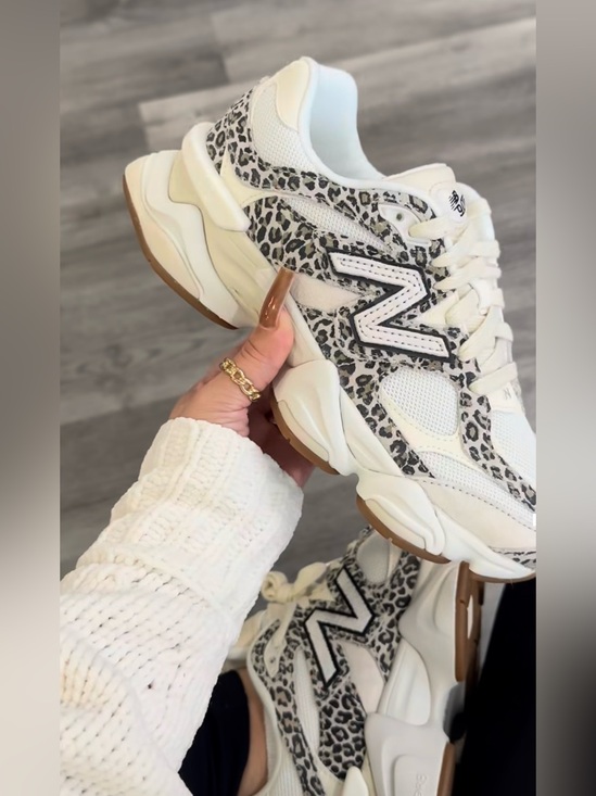 New Balance Shoes - 🔥Viral🐆 New Balance 9060 White and Black Leopard-Print Chunky Sneakers
